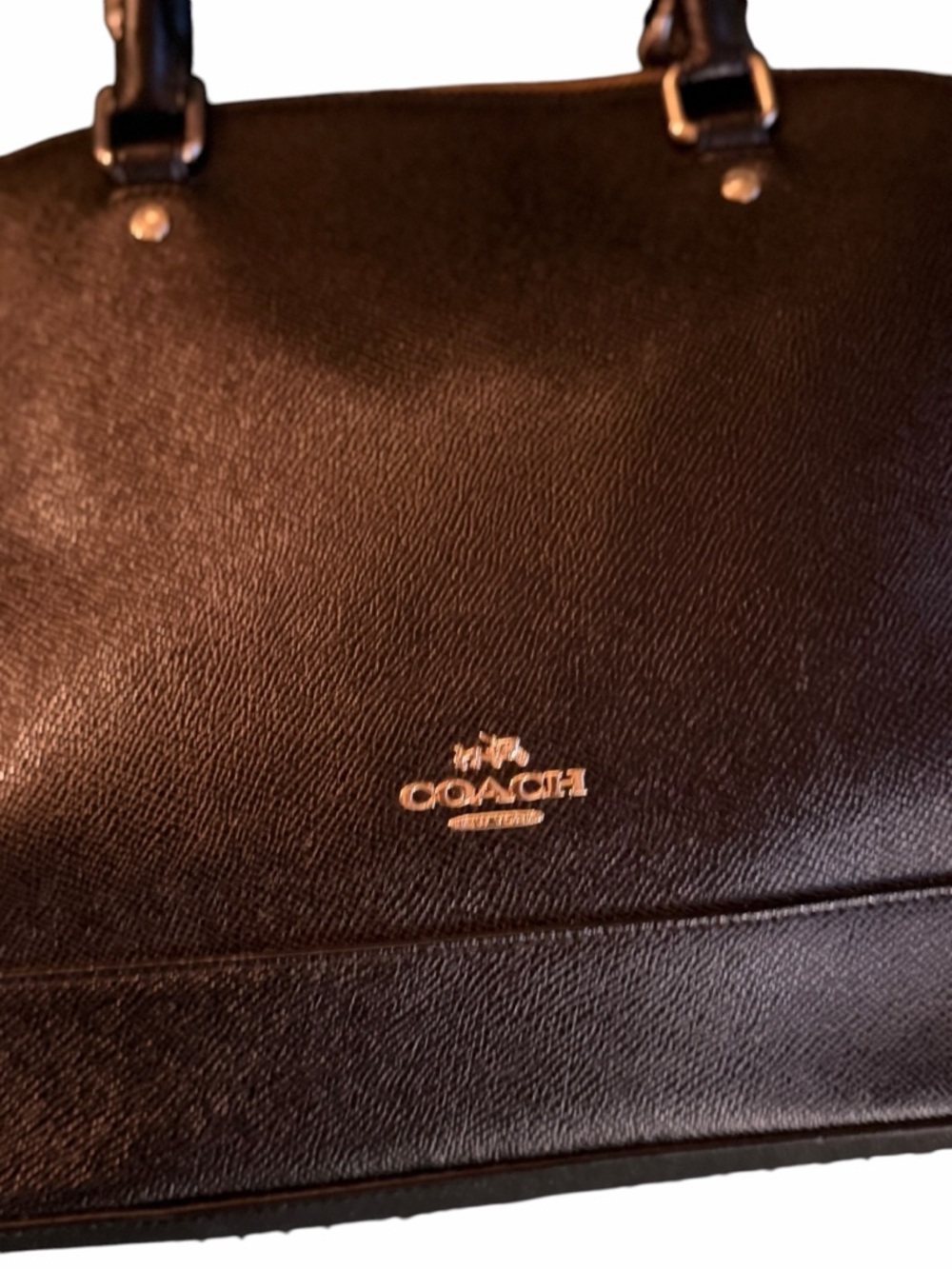 Final Sale, Bundle!✨Coach✨ Black Leather Dome Sierra Satchel Crossbody Gold - Picture 7 of 13